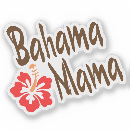 Bahama Mama met Hibiscus Bloem Sticker (Voorkant)