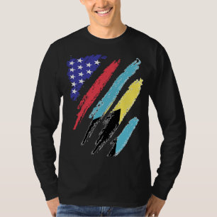 Bahamaanse Amerikaanse patriot kweekvijlstapes T-shirt