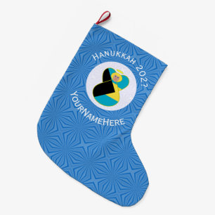 Bahamaanse Vlag Engel Hanukkah Blond Grote Kerstsok