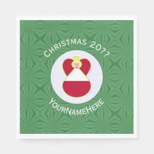 Bahamaanse vlag engel kerstfeest servet