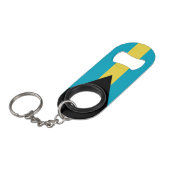 Bahamaanse vlag mini flessenopener (Voorkant Gekanteld)