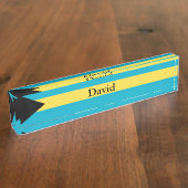 Bahamaanse vlag naambordje (Zijkant)