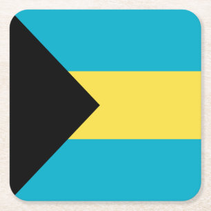 Bahamaanse vlag vierkante kartonnen onderzetter