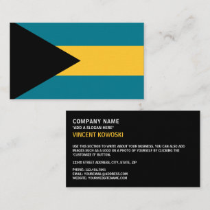 Bahamaanse vlag, vlag van de Bahama's Visitekaartje