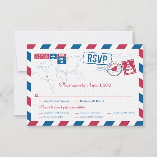 Bahamas Air Mail Wedding RSVP (Devant)