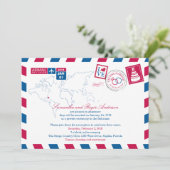 Bahamas Airmail Post Wedding Reception Kaart (Staand voorkant)