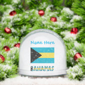 Bahamas Bahamaanse vlag Blauwe Personalisatie Sneeuwbol (Kerstmis)