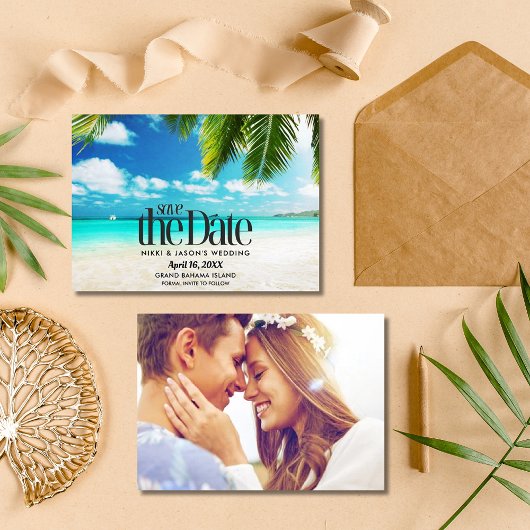 Bahamas Beach Destination Wedding Save the Date
