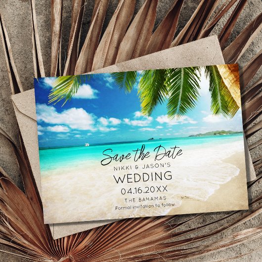 Bahamas Beach Destination Wedding Save The Date
