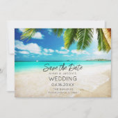 Bahamas Beach Destination Wedding Save The Date (Voorkant)