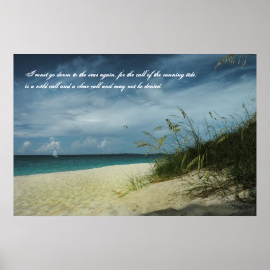 Bahamas Beach Seafarer's gedicht Poster (Voorkant)