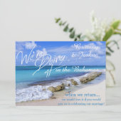 BAHAMAS BEACH SHORE WEDDING KAART (Staand voorkant)