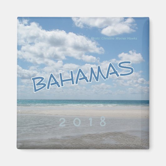 Bahamas Beach Souvenir Frigo Magnet Changement Ann (Devant)