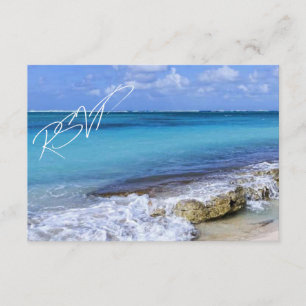Bahamas Beach Wedding RSVP Kaartje