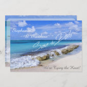 Bahamas Beach Wedding Save the Date (Voorkant / Achterkant)