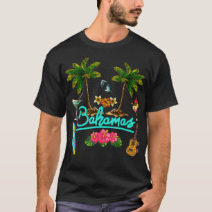 Bahamas Beach Zomer Palm Surf Zon set Palmbomen T-shirt