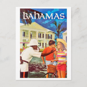 Bahama's, beleefde politieagent die het pad wijst briefkaart