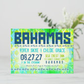 BAHAMAS-bestemming Uitnodigen basispapier uit Kaart (Staand voorkant)