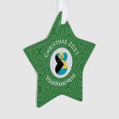 Bahamas Blondine Engel Vlag Kerstmis Gepersonalise Ornament (voorkant)