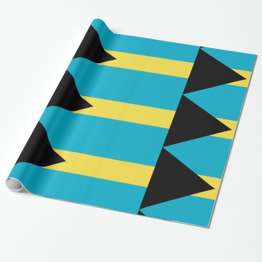 Bahamas Blue Yellow Cadeaupapier (Uitgerold)