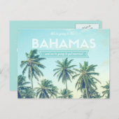 Bahama's bruiloft Tropisch strand Bewaar de data Aankondigingskaart (Voorkant / Achterkant)
