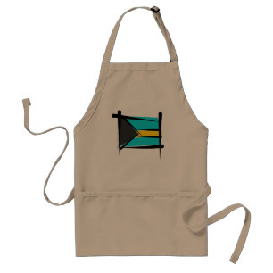 Bahamas Brush Flag Standaard Schort