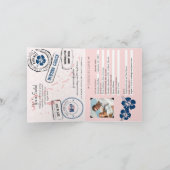 Bahama's Cruise Passport bruiloft uitnodiging (Binnen)