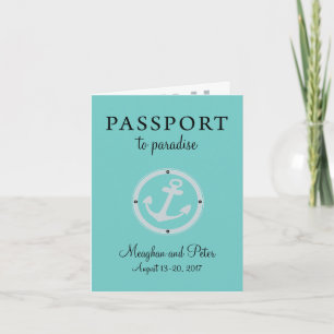 Bahama's Cruise Passport bruiloft uitnodiging
