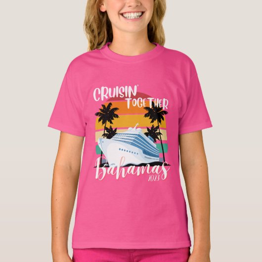 Bahamas Cruise zee 2023 Familie Vriend Groep Reize T-shirt (Voorkant)