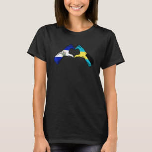 Bahamas El Salvador Vlag Bahamianen Salvadoriaans T-shirt