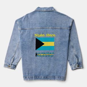 Bahama's en Bahamaanse vlag Geel Personalisatie Denim Jacket