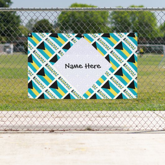 Bahama's en Bahamaanse vlag met Jouw naam Spandoek (Insitu)
