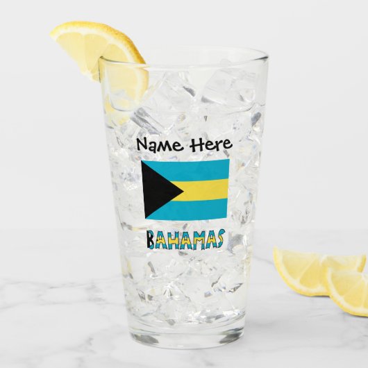 Bahama's en Bahamaanse vlag - Speciaal Glas (Voorkant ijs)