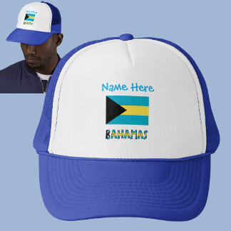 Bahamas en Bahamiaanse vlag Blauw Personalisatie Trucker Pet