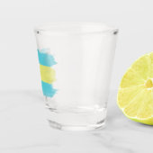 Bahamas flag brush stroke, national flag shot glas (Rechts)