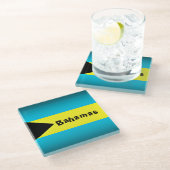 Bahamas Flag Glazen Onderzetter (Schuin)