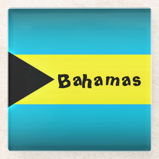 Bahamas Flag Glazen Onderzetter (Voorkant)