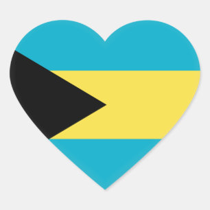 Bahamas Flag Hart Sticker
