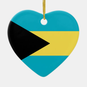 Bahamas Flag Heart Keramisch Ornament