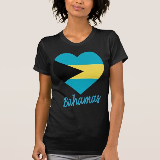 Bahamas Flag Heart T-shirt (Voorkant)