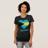 Bahamas Flag Heart T-shirt (Voorkant volledig)