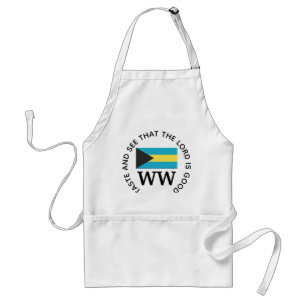 BAHAMAS Flag MONOGRAM Gepersonaliseerd scripts Standaard Schort