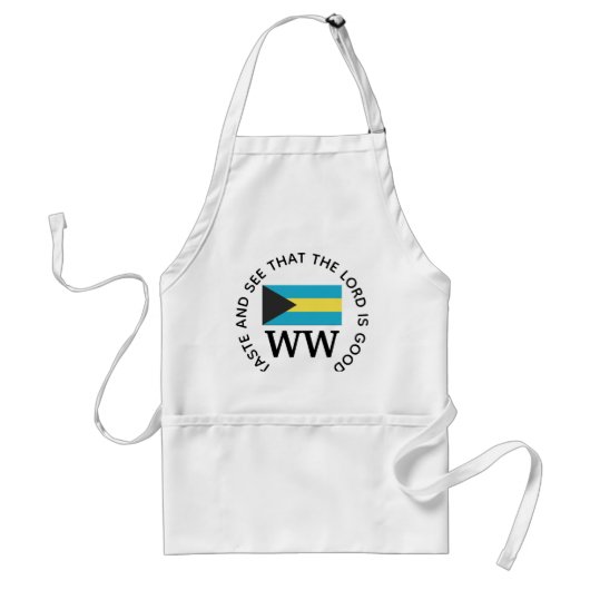 BAHAMAS Flag MONOGRAM Gepersonaliseerd scripts Standaard Schort (Voorkant)