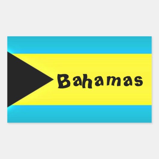 Bahamas Flag Rechthoekige Sticker (Voorkant)