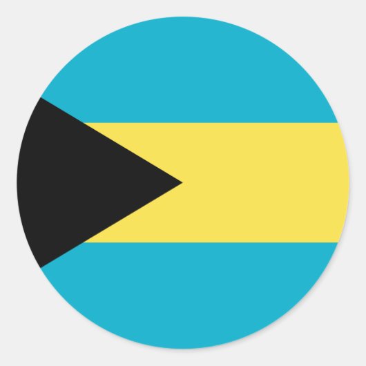 Bahamas Flag Ronde Sticker (Voorkant)
