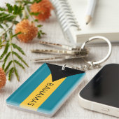 Bahamas Flag Sleutelhanger (Voorkant Rechts)