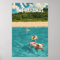 Bahama's Illustratie Reis Kunst Vintage
