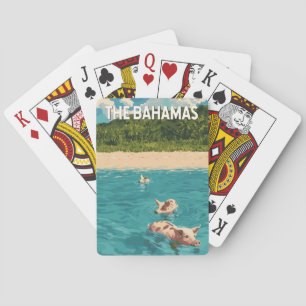 Bahamas Illustration Travel Art Vintage Pokerkaarten