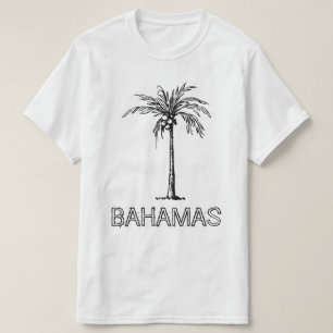 Bahama's kokosnoot, zwart-wit ontwerp t-shirt