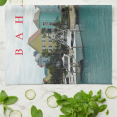 Bahamas Marina Village uitzicht theedoek (Gevouwen)